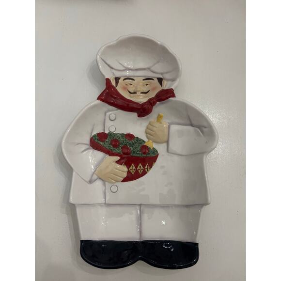 VTG Certified International Jennifer Brinley Chip & Dip 1 Piece Chefs White Bowl - Picture 2 of 3